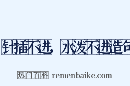 针插不进，水泼不进造句是什么意思的图片
